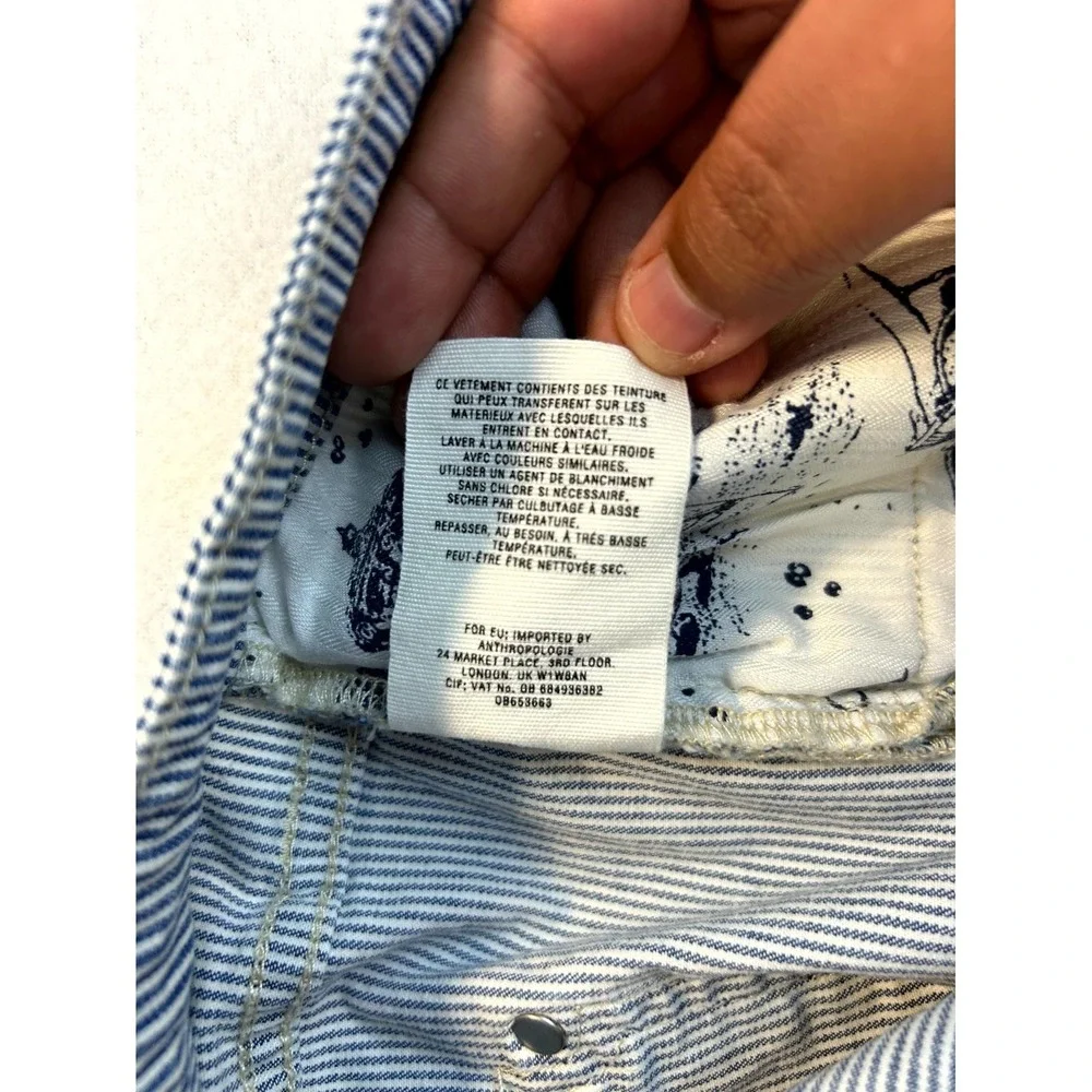 Anthro x Pilcro Blue White Railroad Stripe Anthropologie Hypen Shorts Womens 30 - Picture 6 of 16